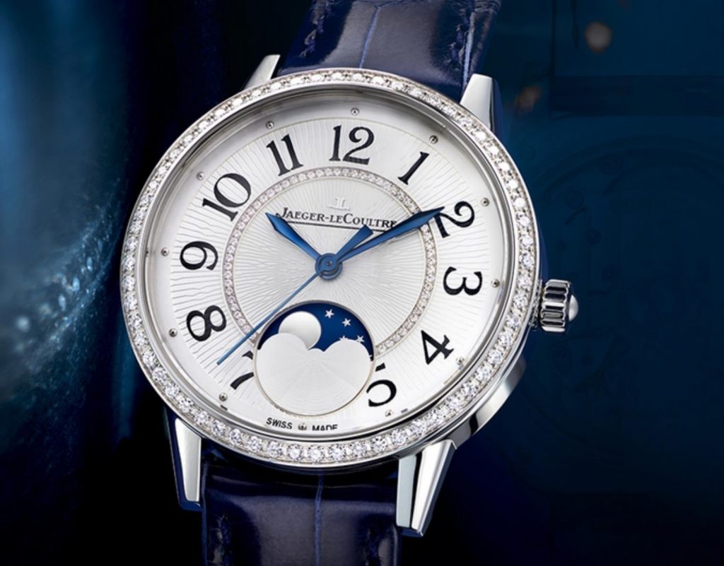 The stainless steel fake watch is decorated with diamonds.